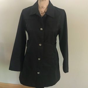 Eddie Bauer Black Trench Jacket Sz S